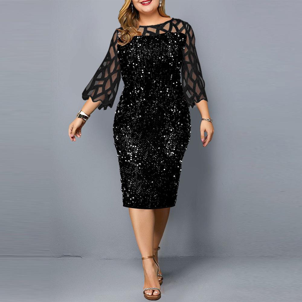 2024 neue Luxus-Partykleider Rot Sparkelin für Frauen Glitter Tüll Langarm Spitze Bodycon Abendkleid Abend Nacht Club Vestidos Para Mujer Sommer