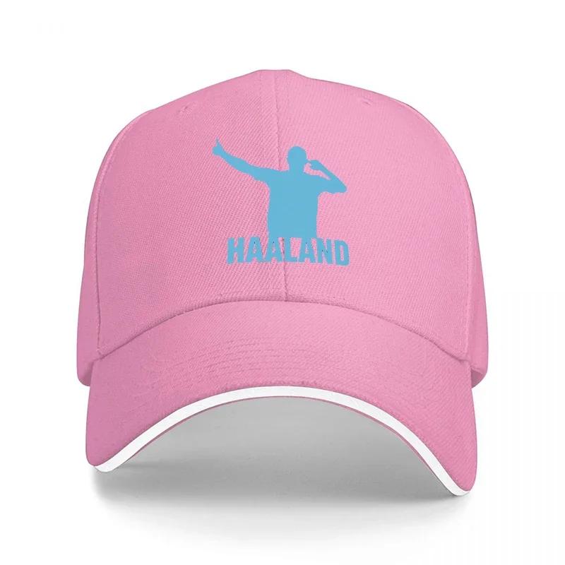 HAALAND SILHOUETTE BASEBALL CAP BLACK WITH BLUE LOGO SPORTS FAN ACCESSORY Unisex AND Women FIT FOR FOOTBALL ENTHUSIASTS