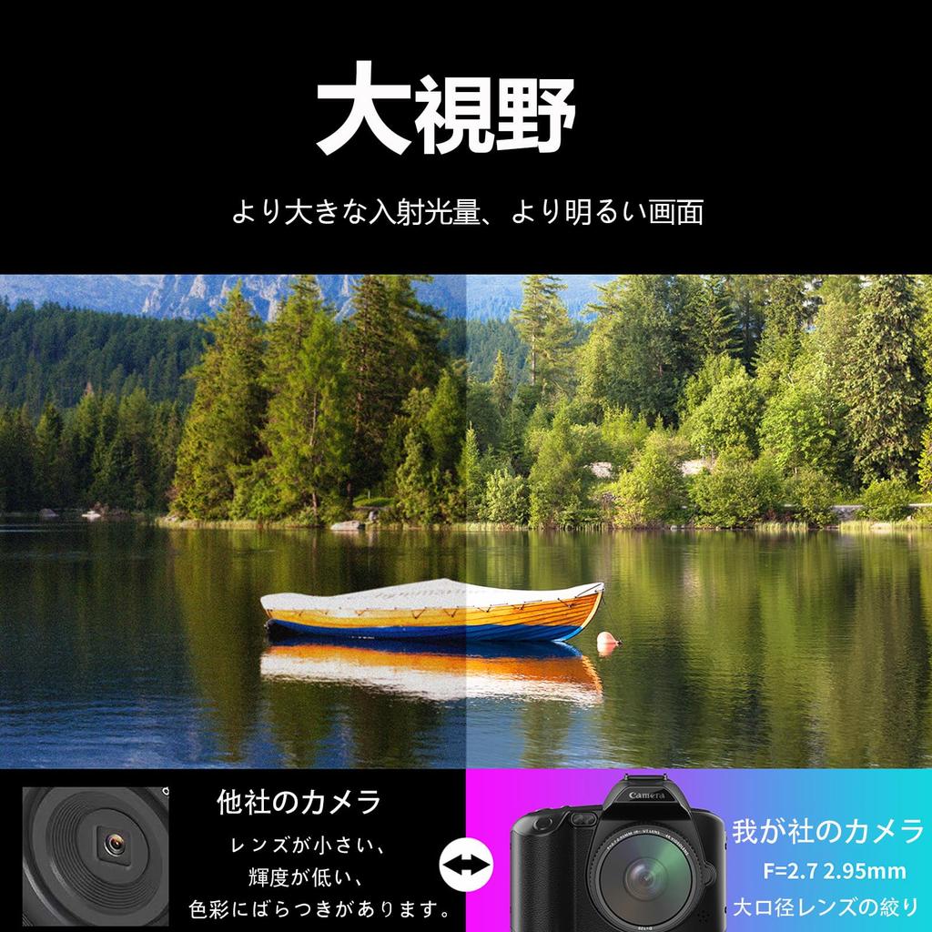GOATRIP Kamera Digitalkamera Günstige Videokamera 4K 64 Megapixel IR-Nachtsicht 16-facher Zoom Elektronischer Bildstabilisator Weitwinkelobjektiv Große Blende