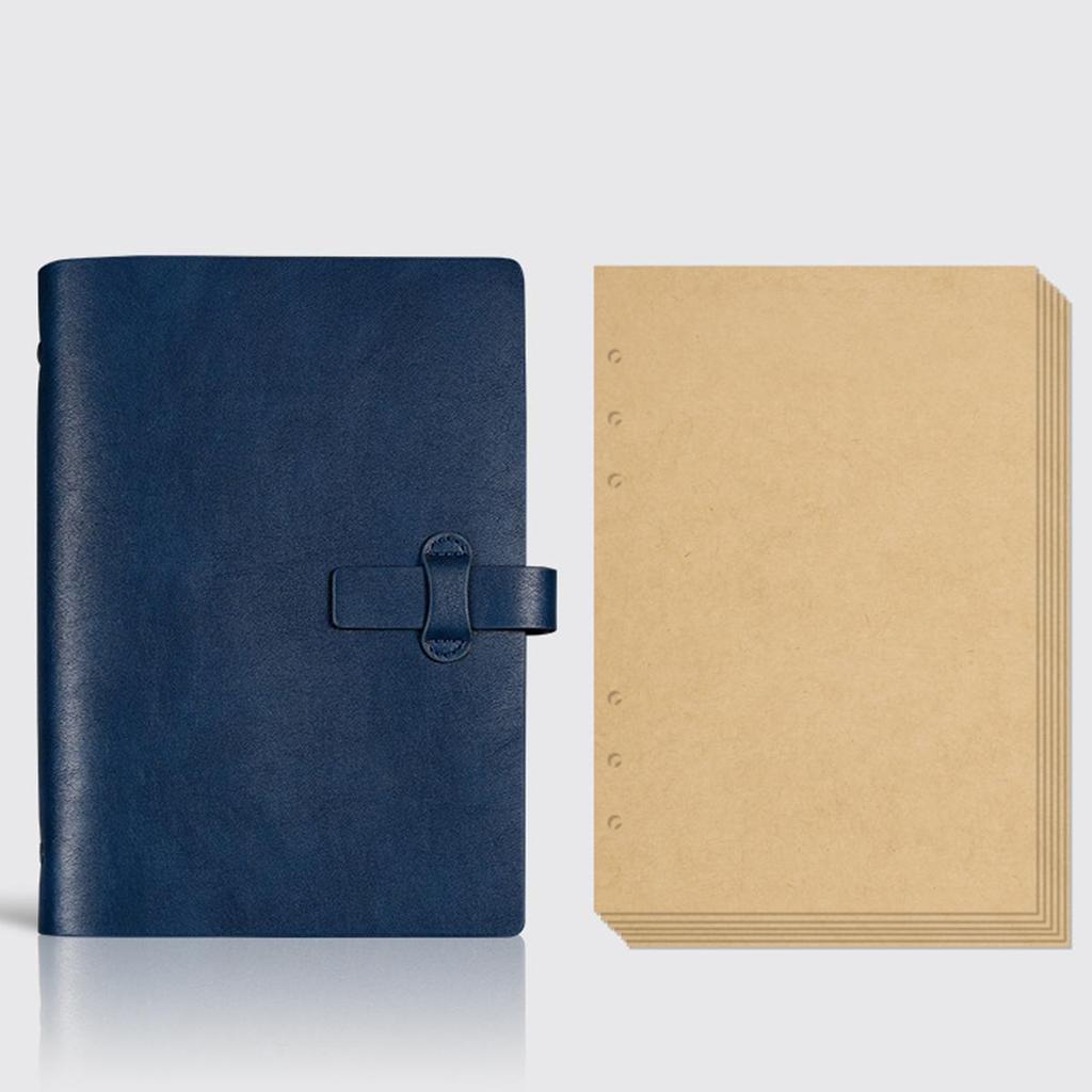 A5 Student Leather Loose-leaf Notebook, Work Notepad, Lined/grid/blank Pages, Business Meeting Record Book, Diary, Subject Notes
