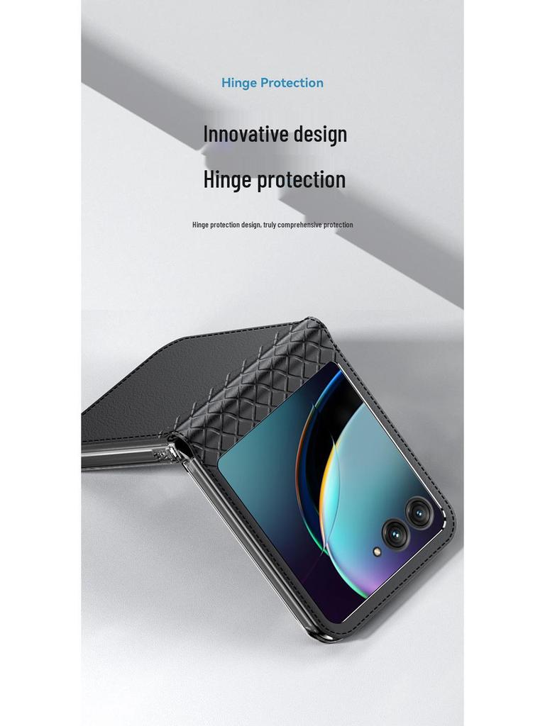 Motorola Razr40 Ultra Faltbares Lederetui mit Scharnierschutz