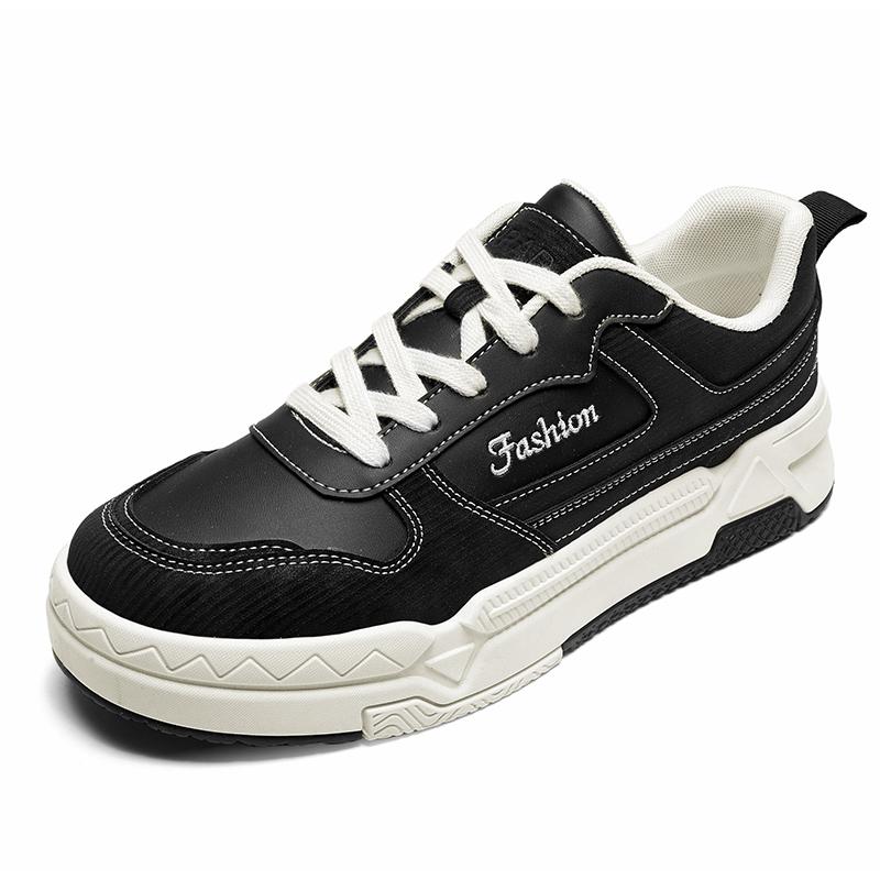 

Классические мужские повседневные кроссовки на платформе, удобные кожаные туфли для скейтбординга, мужские черные кроссовки на шнуровке, мужские Zapatillas De Skate 39 чёрный