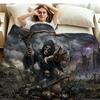 Dark Grim Reaper Print Flannel Blanket High Quality Warm Comfortable Cover for All Seasons Perfect for Gifts Home Decor