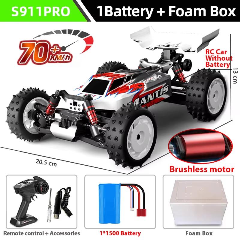 

Новый 1:16 70 км/ч бесщеточный радиоуправляемый автомобиль профессиональный 4WD электрический высокоскоростной внедорожный дистанционно управляемый дрифт игрушки для детей подарок для взрослых 2 battery красный