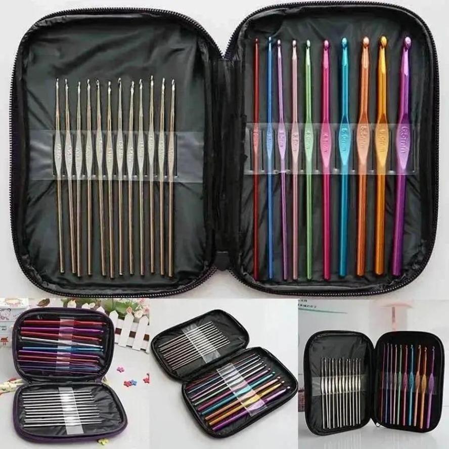 22Pcs/Set Crochet Knitting Craft Case Crochet A Set Weaving Tools Sewing Tool Suitable Household Personal Clothe Sewing Supplies