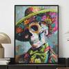Halloween 5D DIY Diamond Art Painting Kit Floral Skull Home Wall Decor Handmade Gift for Adults Festival Art Craft Supplies Relaxing