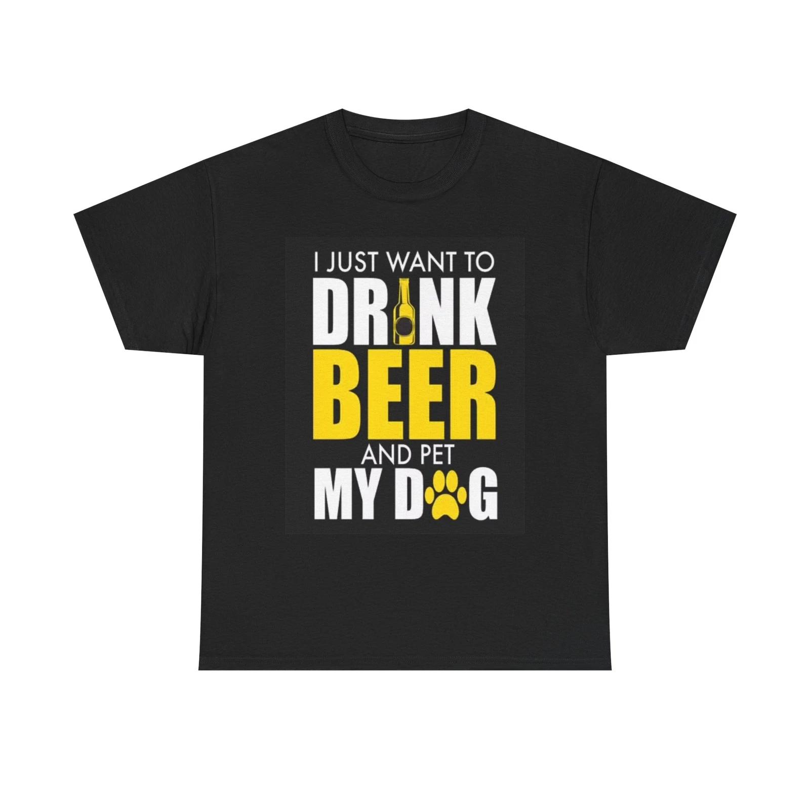 Men s and Women s T-shirts Drinking Beer With My Dogs Graphic XXXXL