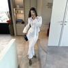  European and American Amazon Women's Clothing New Temperament Commuter Style Lace-up Lapel Long-sleeved Shirt Slim-fitting Long Skirt Set
