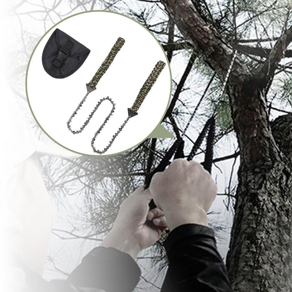 24" 33-Tooth Portable Hand Pull Chainsaw for Outdoor Camping and Survival