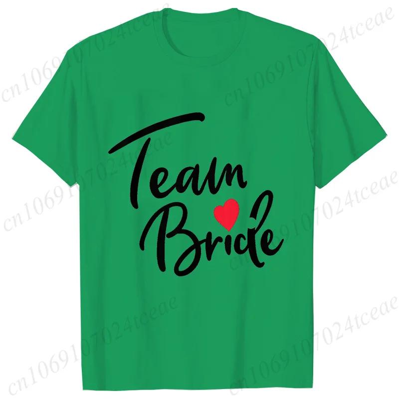 Team Bride Squad T-shirt Bridal Wedding Tops Bachelorette Farewell Party Tees Women EVJF Blouses Bridesmaid Aesthetic Clothing