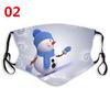 Unisex Fashion Christmas Snowman Printing Mask  Washable Face Mask