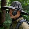 Chapeau Bob Double Ventilateur 2-en-1 Casquette Rafraîchissante avec Ventilateurs Amovibles Rechargeables par USB Pales Phosphorescentes Vitesse Réglable Chapeau de Soleil à Large Bord
