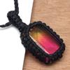 Macrame Necklace Handmade Tourmaline Natural Bohemian Quartz Thread Pendant
