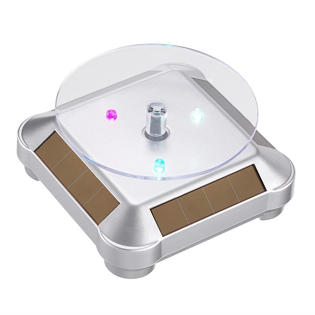 Solar-Powered LED Rotating Display Stand for Jewelry