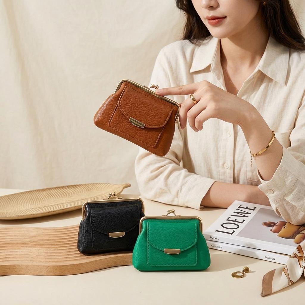 Lychee Pattern Buckle Wallet Fashi Women Short Coin Purse Retro Card Bags Large Capacity Multi Card Pocket Ladies Mey Clip