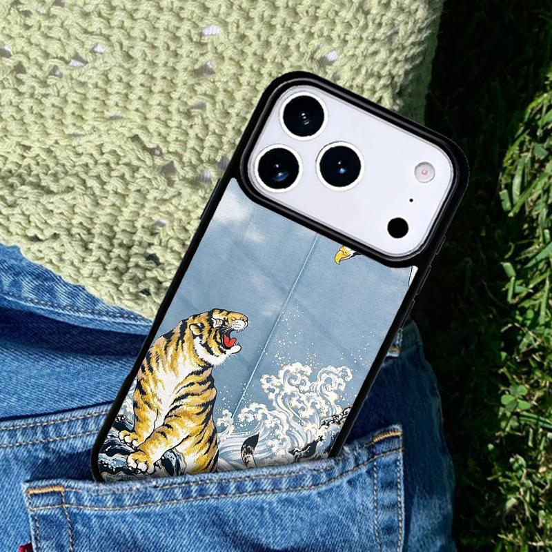 Fashion Animal Tiger Art phone case cover Compatible with for IPhone 17air 16e 15 14 13 12 11Pro Max 17 Air