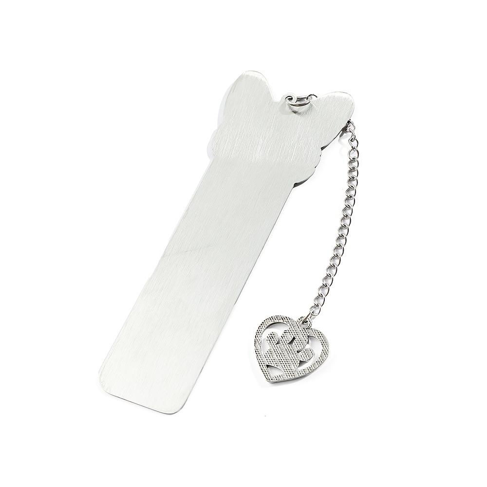 Bookmark with Paw Print Charm, Stainless Steel, "You Pawsed Here" Engraved, Perfect Gift for Dog Lovers and Book Enthusiasts