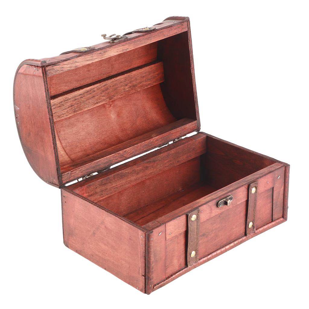 Wooden Storage Box European Style Retro Dust Prevention Vintage Jewelry Box for Desktop Decoration