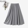 ZANZEA Dámské ležérní dlouhé sukně s volným áčkovým elastickým pasem
