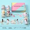 NOTIONSLAND Masking Cute and Beautiful Flower Girl Planner Washi Transparent PET Wide Width Rolls Gift Tape, Design, DIY, Paper, Tape, (4 Box)