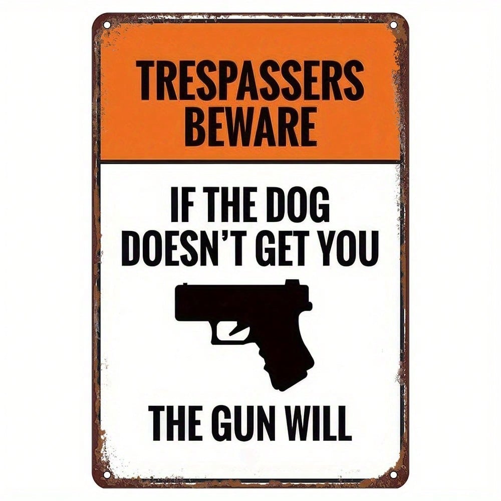 Vintage Wall Art Metal Sign Rustproof Security Decor Tin Plaque 8x12