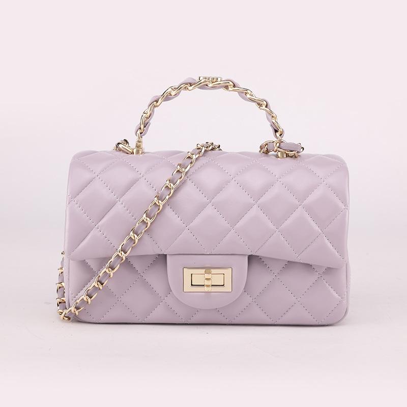Leather rhombus chain bag women's handbag high-end new versatile single shoulder messenger small square bag