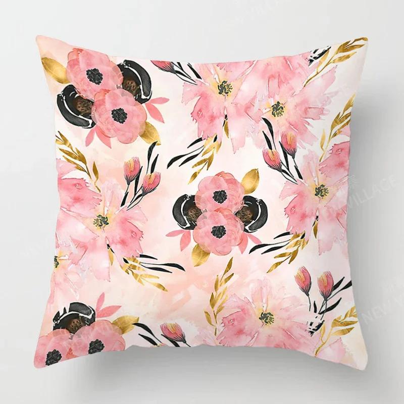 Nordic Fall Home Decor Autumn Throw Pillow Case Sofa Cushion Cover Modern 45X45Cm 45*45 50X50Cm 60X60 40X40Cm Plant Green Leaf