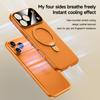 360 Rotatable Heat Dissipation Vegan Leather Case For iPhone 17 Air 16 Pro Max 15 14 Stand Cover Magnetic Shell New Arrival