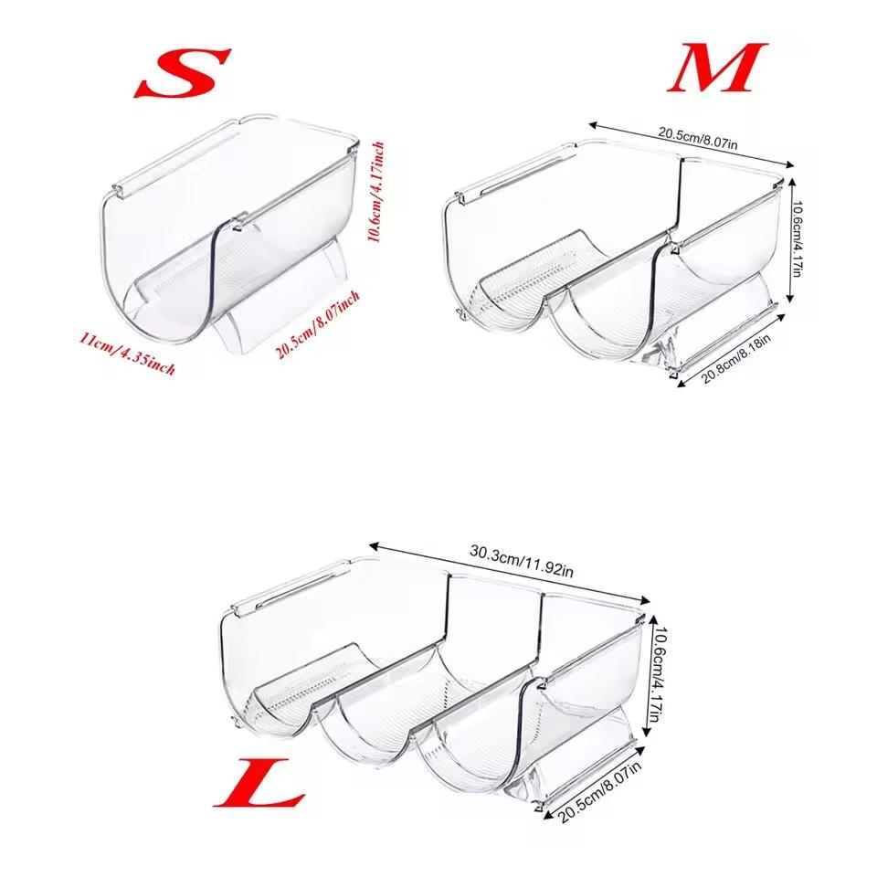 Clear Refrigerator Wine and Water Bottle Holder, Stackable Plastic Wine Rack Storage Organizer for Fridge, Cabinet, Pantry