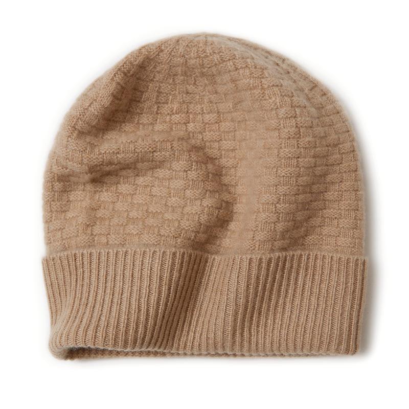 Unisex 100% Pure Cashmere Knitted Hat for Autumn and Winter - Classic, Versatile, and Warm