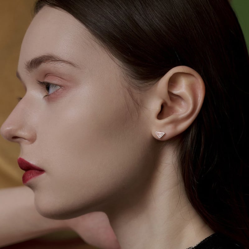 TOU SS026 Triangle Cubic Earrings
