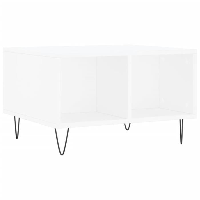 VidaXL Table basse Blanc 60x50x36,5 cm Bois d'ingénierie 830540