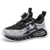 Boys' shoes New children's sports shoes Medium and older children's rotating buckle single mesh breathable mesh running shoes
