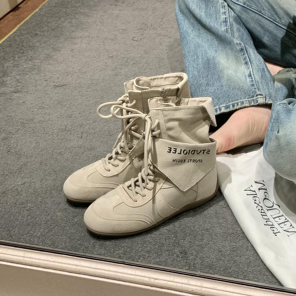 Cowhide~ Height increase cm Martin boots women's thick-soled short boots Wasteland wind triangle towel strap casual boxing boots