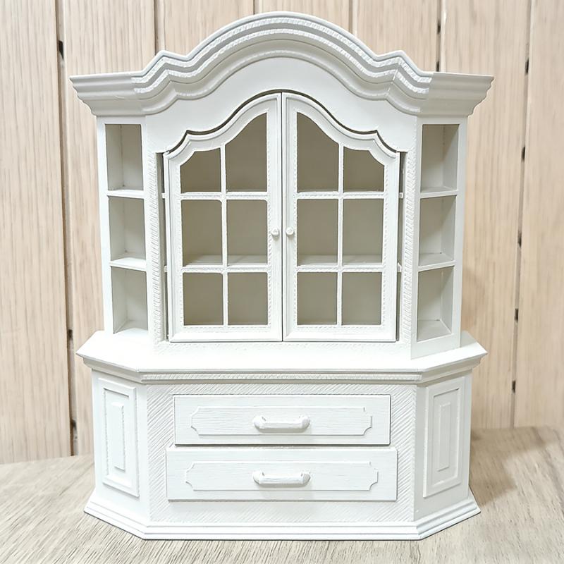 

1Pcs Diy Craft Project Tiny House Furniture Bookcase Miniature Plastic Cabinet For Dollhouses Bedroom Living Room Decor белый