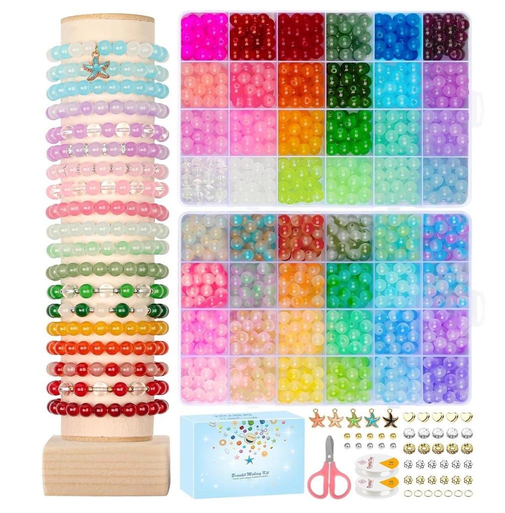 6Mm Glass Jelly Double Bead Set Glass Beads Beaded Diy Jewelry Accessories Glass Beads