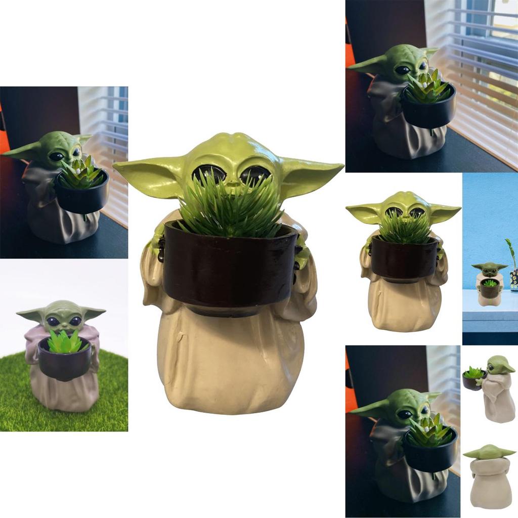 Baby Yoda Star Wars Ceramic Flowerpot For Succulents And Miniature Garden Decor