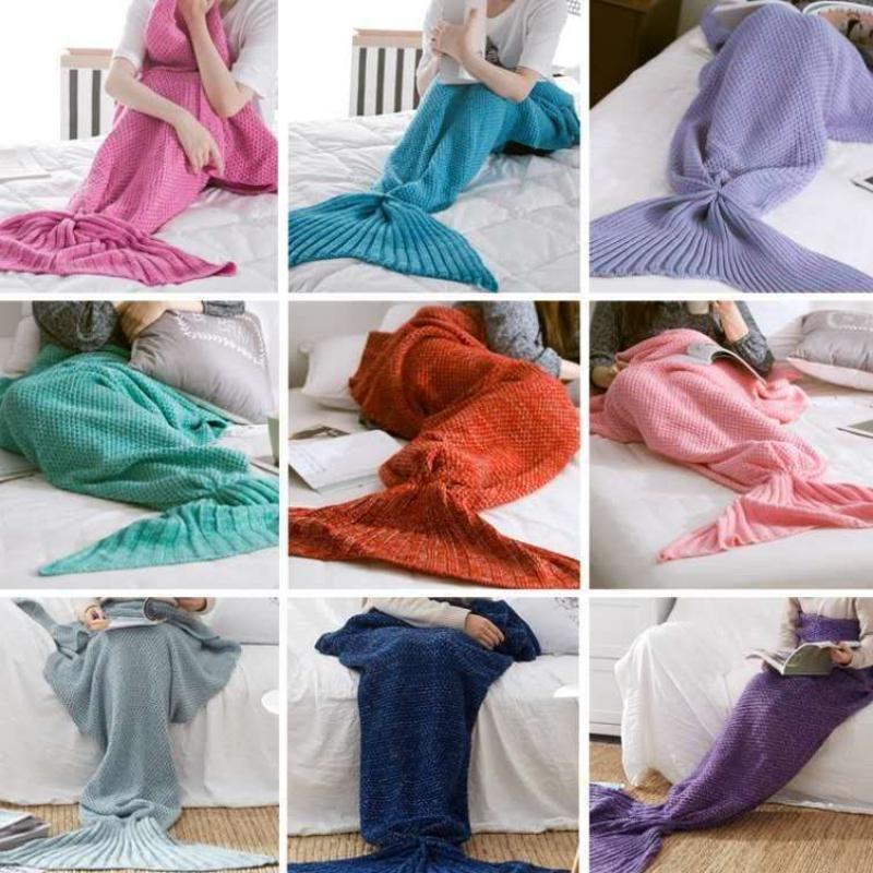 Pătură de dormit sirenă purtabilă flanel pătură coadă de sirenă toate anotimpurile copii adulți pătură confortabilă pentru îmbrățișat