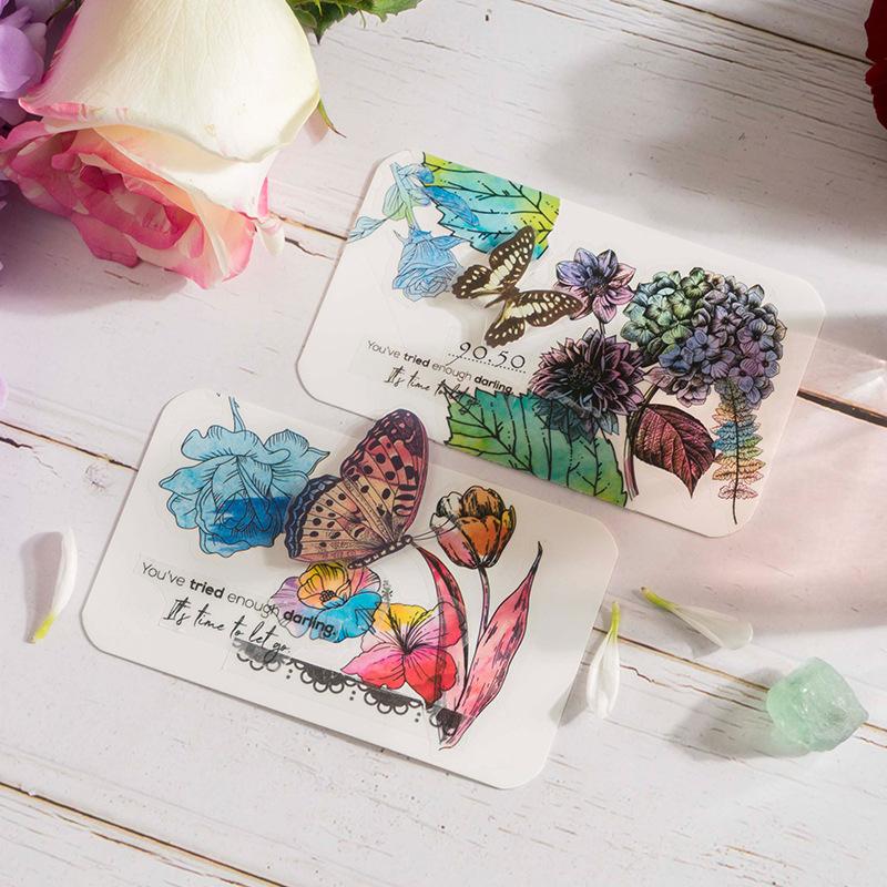 30pcs Kawaii Stationery Stickers Flower Garden Junk Journal Planner Decorative Mobile Sticker Scrapbooking DIY Craft Sticker