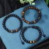Hot-selling Men's Bracelet, Tiger's Eye Stone Elastic Woven Bracelet Set, Essential Oil Aromatherapy Beaded Stacked Bracelet Men