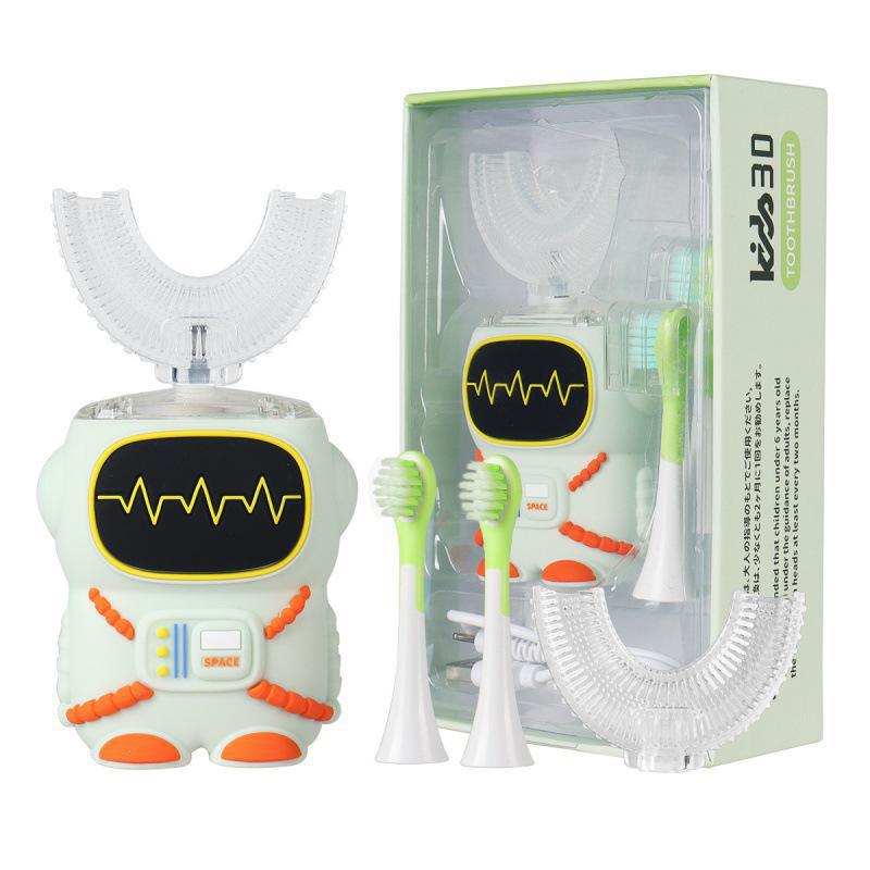 מברשת שיניים חשמלית לילדים עם עיצוב מצויר של אסטרונאוט, דינוזאור וחדי קרן