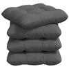Seat Cushion Set 4 Pcs Dark Gray 40 X 40 X 12 Cm Fabric