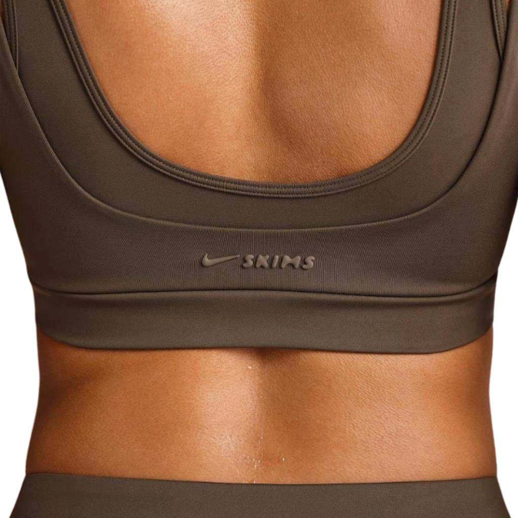 Nike x SKIMS Women's Matte Double Strap Scoop Bra Dark Sepia