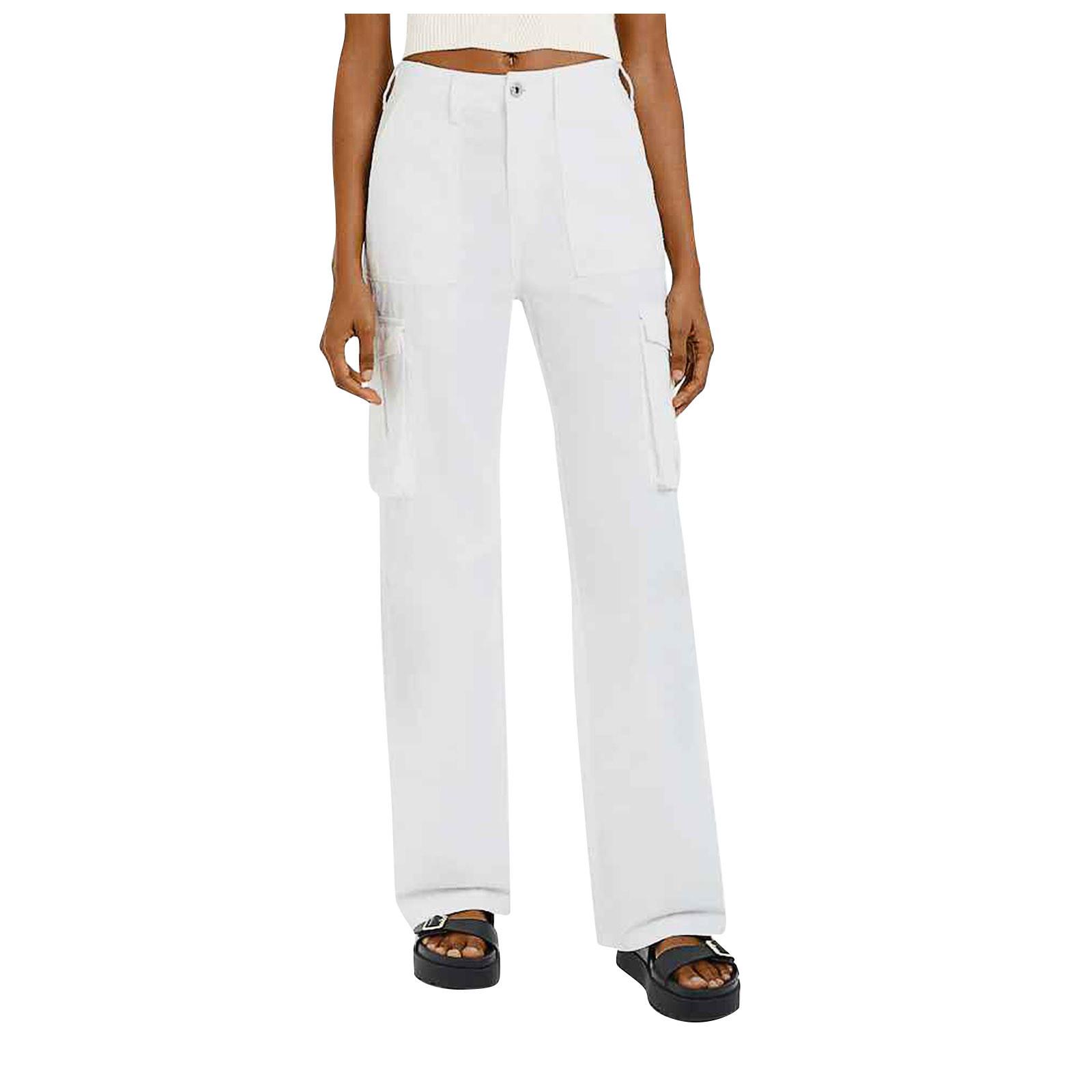 

Women s Adjustable Straight Fit Cargo Pants Adjustable Baggy With Pockets Elastic Waist Casual Cargo Pants Relaxed Fit Pull Work Pant S