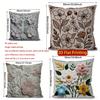 2D Floral Embroidered Pattern Decorative Cushion Covers Pattern Cushion Cover Suitable For Sofa Bedroom Car Pillow Cover