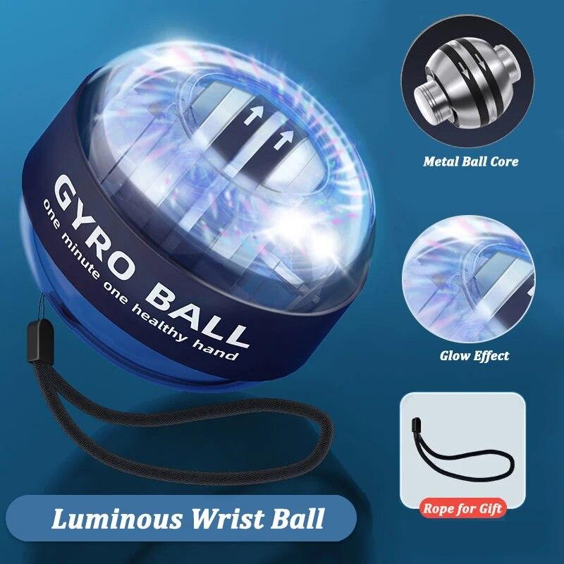 

Светодиодный мяч для фитнеса на запястье, ручной мяч, самозапускающийся мяч для тренировки мышц, гироскопический мяч Powerball, силовые тренажеры