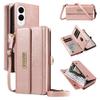For Samsung Galaxy S25 Edge Case YIKATU YK-008 Zipper Wallet Leather Phone Cover with Shoulder Strap