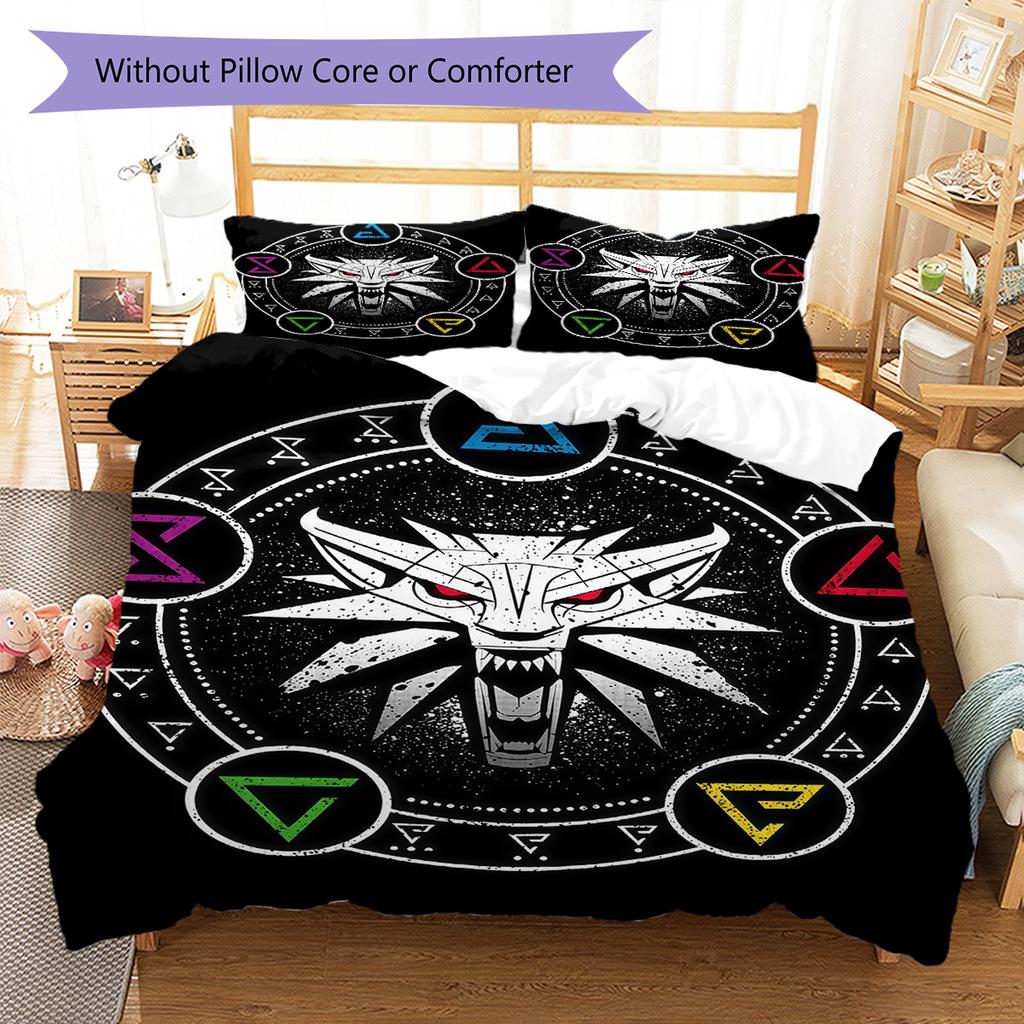 Action role-playing Pattern Bedding Quilt Set Quilt Cover Pillowcase Home Decoration Birthday Gift (1 * duvet cover + 2 * pillowcase, without core)