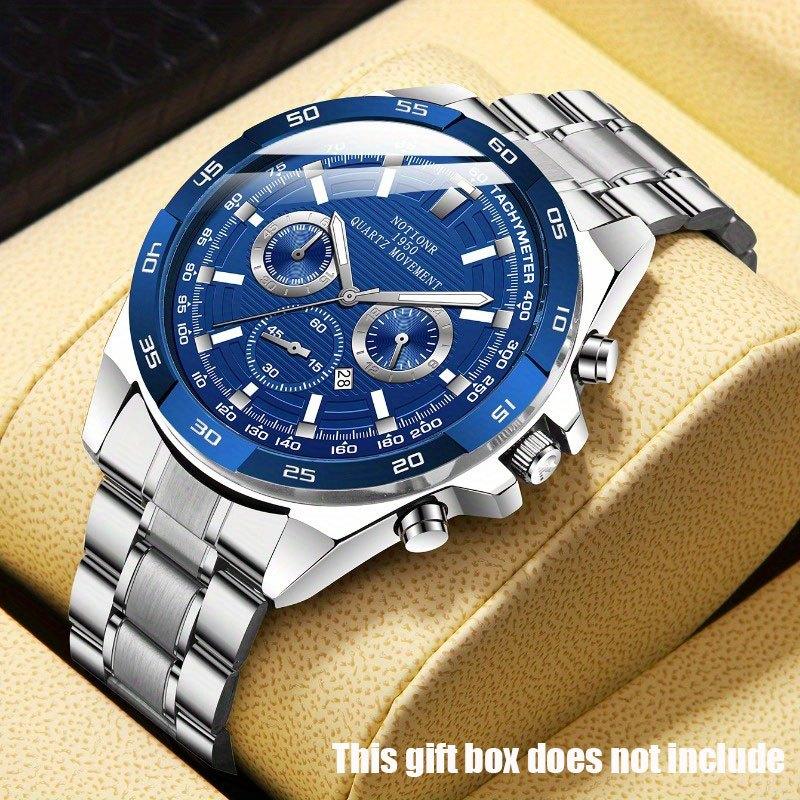 Fashion Men s Large Dial Stainless Steel Durable Quartz Wrist Watch, Ideal Choice For Gifts