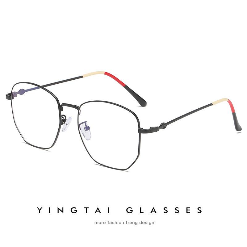 Style Retro Metal Glasses Frame With Blue Light Blocking For Fashion Commuting